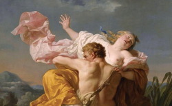 femalebeautyinart:  The Abduction of Deianeira by the Centaur