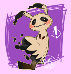 chibigaia-art:  a quick mimikkyu drawing because,,,,, wOAH,,,