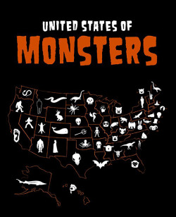 nevver:  Monsters, by State   I feel like Syfy Channel could