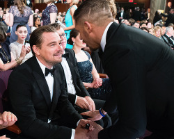 clark-kents:  Tom Hardy and Leonardo DiCaprio during the 88th