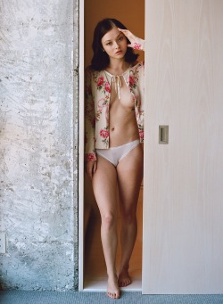 creativerehab:  Alina in the doorway. Lo-res 120 film scan. 