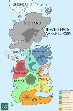 mapsontheweb:  huffposttv:  This Map Of Westeros Shows The European