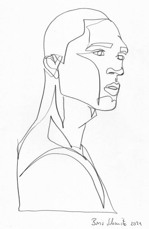 borisschmitz:  “gaze 761”, continuous line drawing by Boris