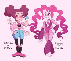 laliiyeaah:  Fusions!!!  Spinel with Pearl and Steven! 