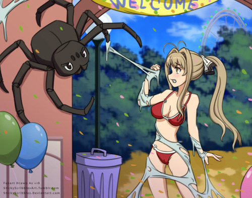 Sento Isuzu having fun at the park, until a naughty spider ruin