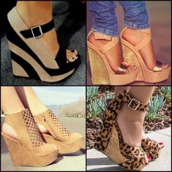 ideservenewshoesblog:  Trendy Grid Peep-Toe Summer Wedge Heels