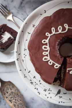 foodishouldnoteat:  Chocolate Marshmallow Cake, inspired by the