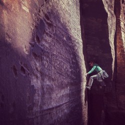 patagonia:  @Kate Rutherford climbing in Red Rocks. Photo by