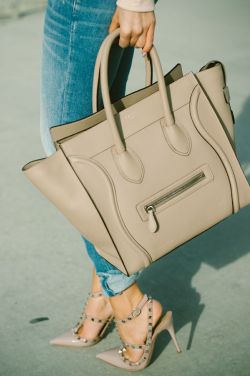 closethorse:  nude celine   valentino rockstuds