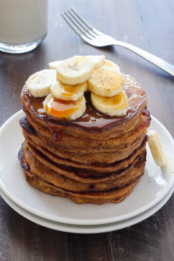 do-not-touch-my-food:  Greek Yogurt and Honey Banana Bread Pancakes