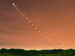 Analemma. The sun’s position in the sky, photographed from