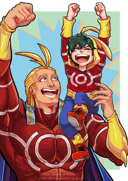ronyascribbles: Young Might and Young(er) Midoriya!  Collab with