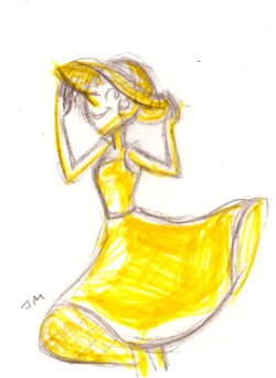 jacmirie:  doodle-a-day #20: lovely in yellow this is gonna have