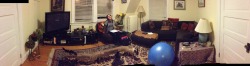 petitedino:  ravierawrrr:  distortedcity:  mynameisdildobaggins:  my sister tried out the iphone 5 panorama effect. this was the result. and yes. that is me in the back.Â   OMG  Good thing you had the panorama. You might not have been able to fit your