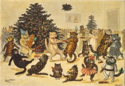 bunny-realness: the christmas party, louis wain 