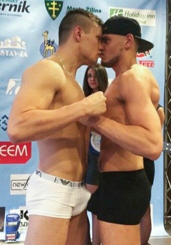 allsportsmen:  Fighters at the weigh in touching faces and bulges