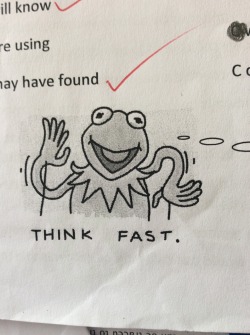 no-son:  My teacher likes to put pictures of Kermit the frog