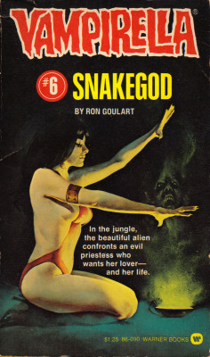 Vampirella No.6: Snakegod, by Ron Goulart (Warner Books, 1976).From