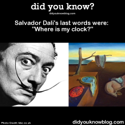 did-you-kno:Salvador Dali’s last words were: “Where is my