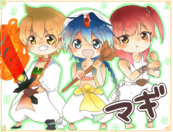 ffyeahmagi:  Alibaba, Aladdin, and Morgiana