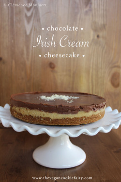 veganfoody:  Irish Cream Chocolate Cheesecake