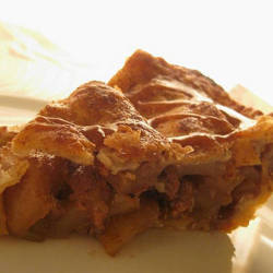 adjectivevegan:  Easy Caramel Apple Pie Boston Cream Cake Pie