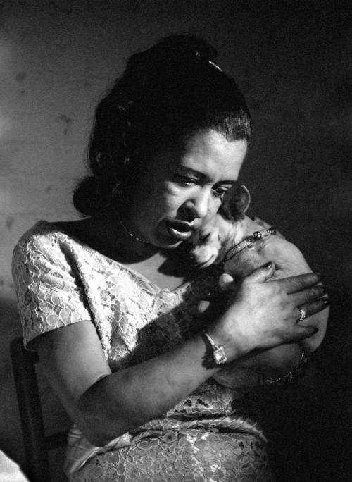 vintagewoc:billie holiday with chiquita by jerry dantzic (1957)