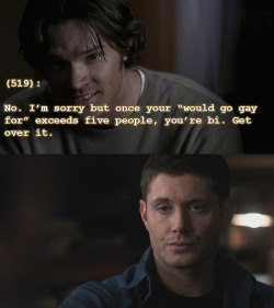 casandsip:  dean’s list of people he would go gay for: channing