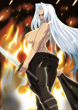 tovio-rogers:  commission of female sephiroth    < |D’‘‘