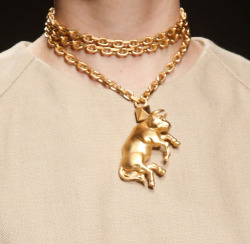 stopdropandvogue: Astrological necklaces at Valentino Spring/Summer