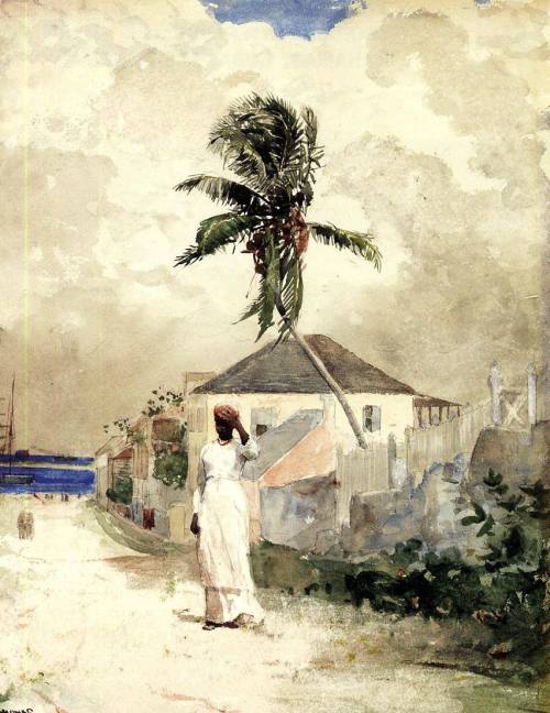 dreaminginthedeepsouth:  Along the Road, Bahamas (1885) Winslow