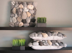 positivemotivation:  Felted Stone and Succulent pillows, and