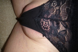 Lace panties feel so good on freshly shaved cock and balls….