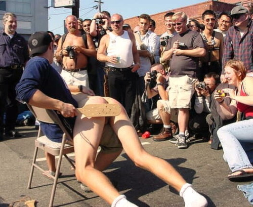 salfordguy50: omgsuperslapper: Nude public spanking at Folsom https://salfordguy50.tumblr.com/  Happy Folsom Street Fair Day! What a great day for your bottom to be reddened in front of everyone.  