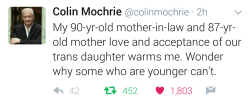 kaptainandy: Guys, Colin Mochrie’s daughter is transgender.