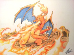 abz-art:Charizard. Flamethrower. These two go very well together.