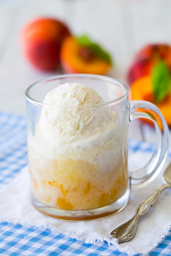 bakeddd:  peach cobbler mug cake click here for recipe 