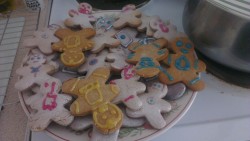Josh and I made gingerbread men… Gingerbread zombies,