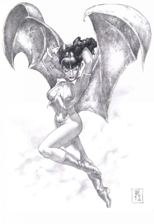 inky-curves:  Bettie Page as Vampirella by Gene Espy