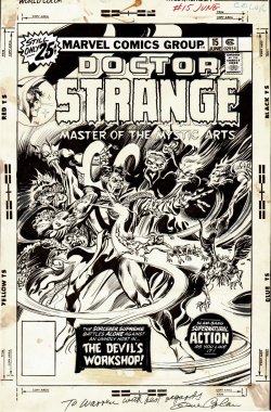 themarvelageofcomics:  Cover to DOCTOR STRANGE #15 by Gene Colan