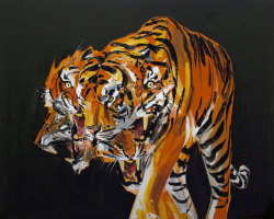 gaksdesigns:  Tigers in the Night - Erik Olsonoil on canvas 
