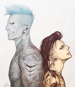 lpilz:   Inked - Kisame and Itachi punk style :K 