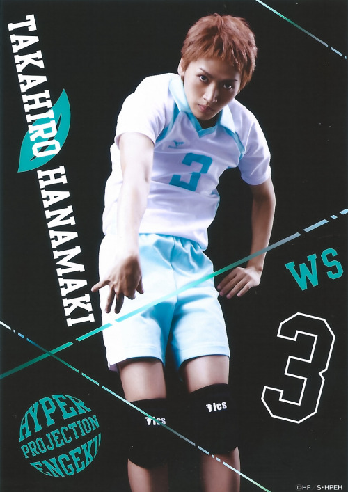 nimbus-cloud:   Hyper Projection Engeki Haikyuu Aoba Johsai Bromide Scans - Third Years Oikawa Tooru - Asuma KousukeIwaizumi Hajime - Hirata YuyaMatsukawa Issei - Hatakeyama RyoHanamaki Takahiro - Kanai Sonde Please credit for scans; these are NOT cosplay