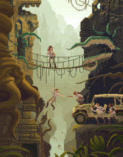 pixelshuh:  Scene #29: ‘The Stolen Idol’Pixel Art illustrations