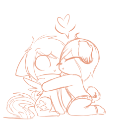 ask-friendlyshy:  ask-pencilsketch:  here are the hugs I drew