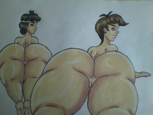 newtypemo:  A fully colored pic of @wappahofficialblog’s Crystal and Cindy Yamanaka lounging around nude and showing off their luscious, delectable asses.   When the colouring is on point…
