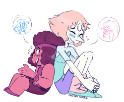 kaceart:  two gay nerds gushing about their gfs <3 (inspired