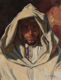 Louis Endres (1896-1989) - Moroccan man, oil on canvas, 63 x