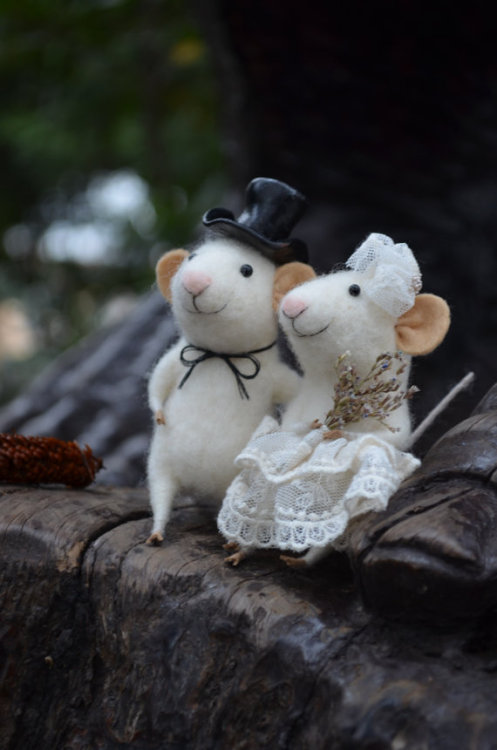 kateordie:  iluvetsy-features:  A Mouse Love Story — feltingdreams — Featured on I Luv Etsy! | pinterest | twitter   Aaaaaaaaa!
