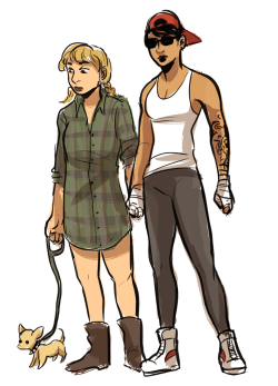 rainshading:  robotsharks:  some lesbian couple sketches from